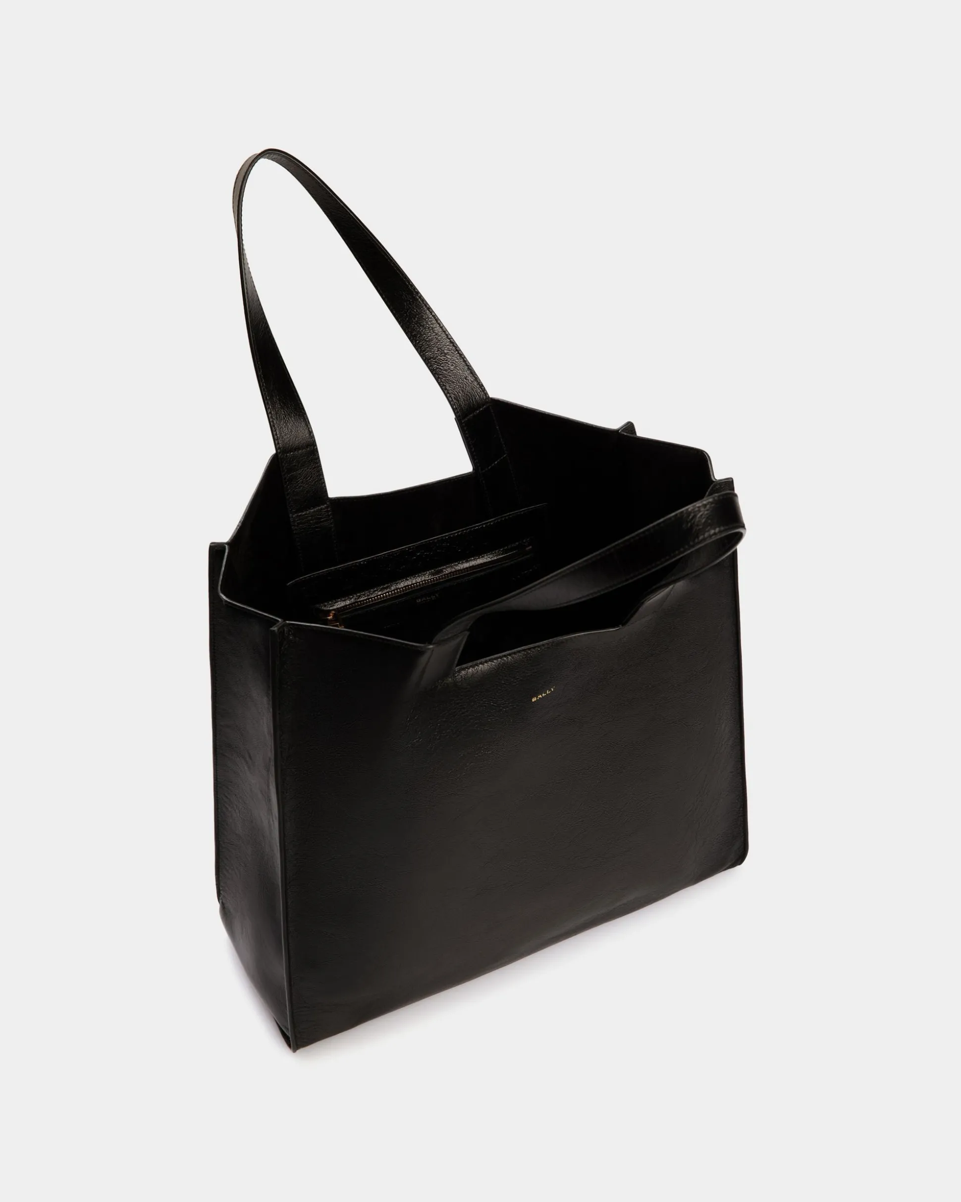 Easy Bally Tragetasche Aus Leder In Schwarz
