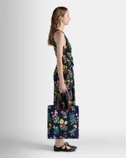 Easy Bally Tragetasche Für Damen Aus Canvas Und Leder Mit Mountain Flower-Print