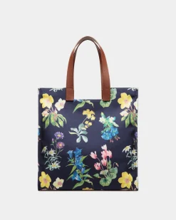 Easy Bally Tragetasche Für Damen Aus Canvas Und Leder Mit Mountain Flower-Print
