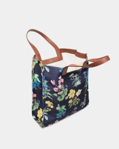 Easy Bally Tragetasche Für Damen Aus Canvas Und Leder Mit Mountain Flower-Print