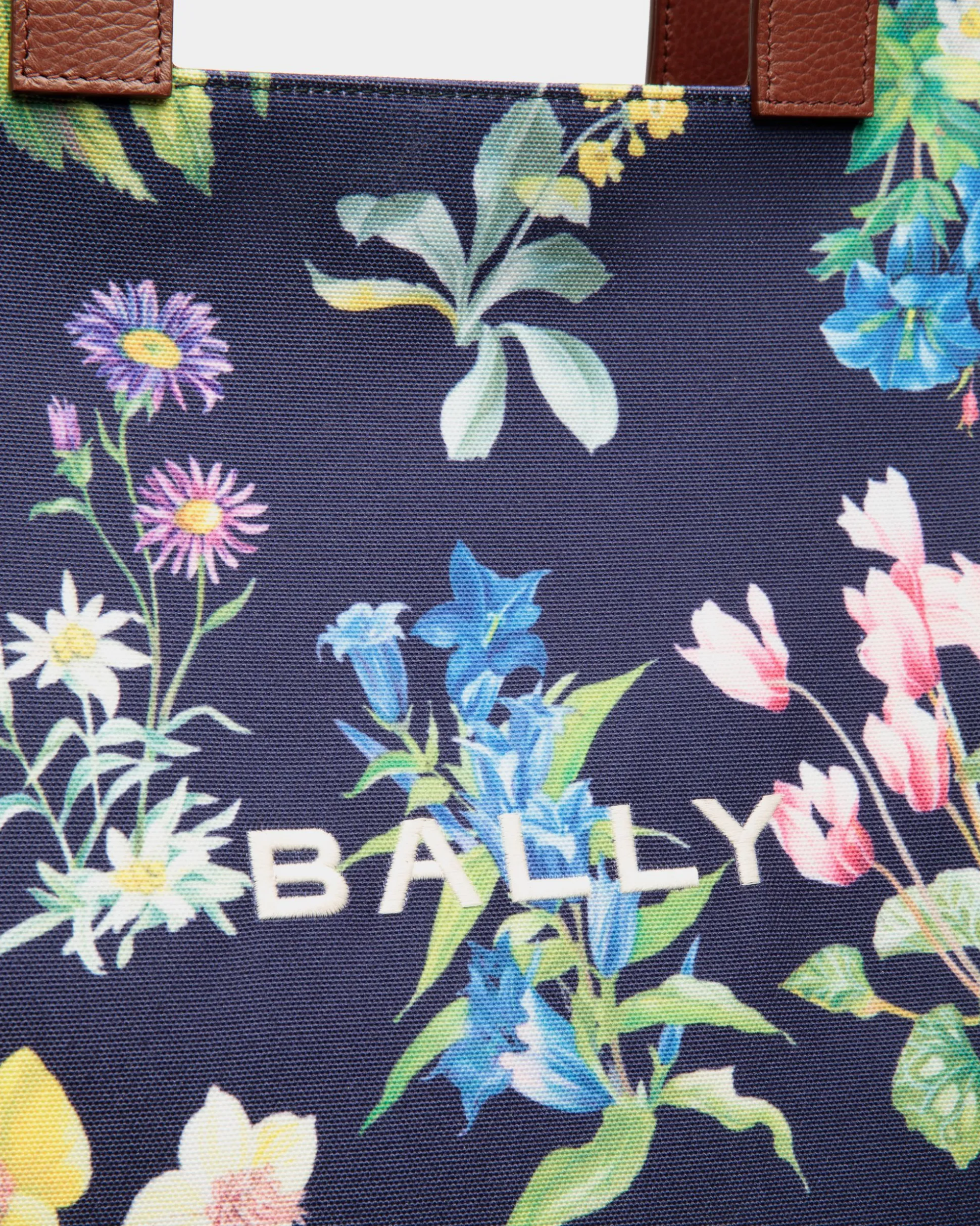 Easy Bally Tragetasche Für Damen Aus Canvas Und Leder Mit Mountain Flower-Print