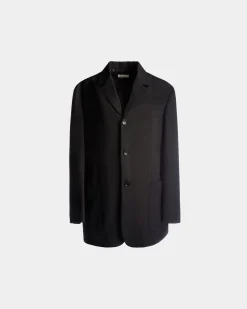 Einreihige Jacke Aus Wolle In Schwarz
