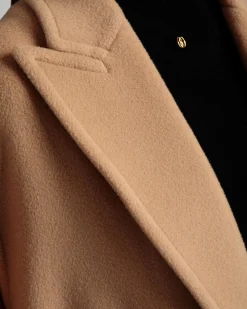 Einreihiger Mantel Aus Kaschmir-Woll-Mix In Camel