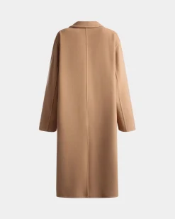 Einreihiger Mantel Aus Kaschmir-Woll-Mix In Camel