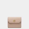 Emblem Geldbörse Aus Leder In Light Beige