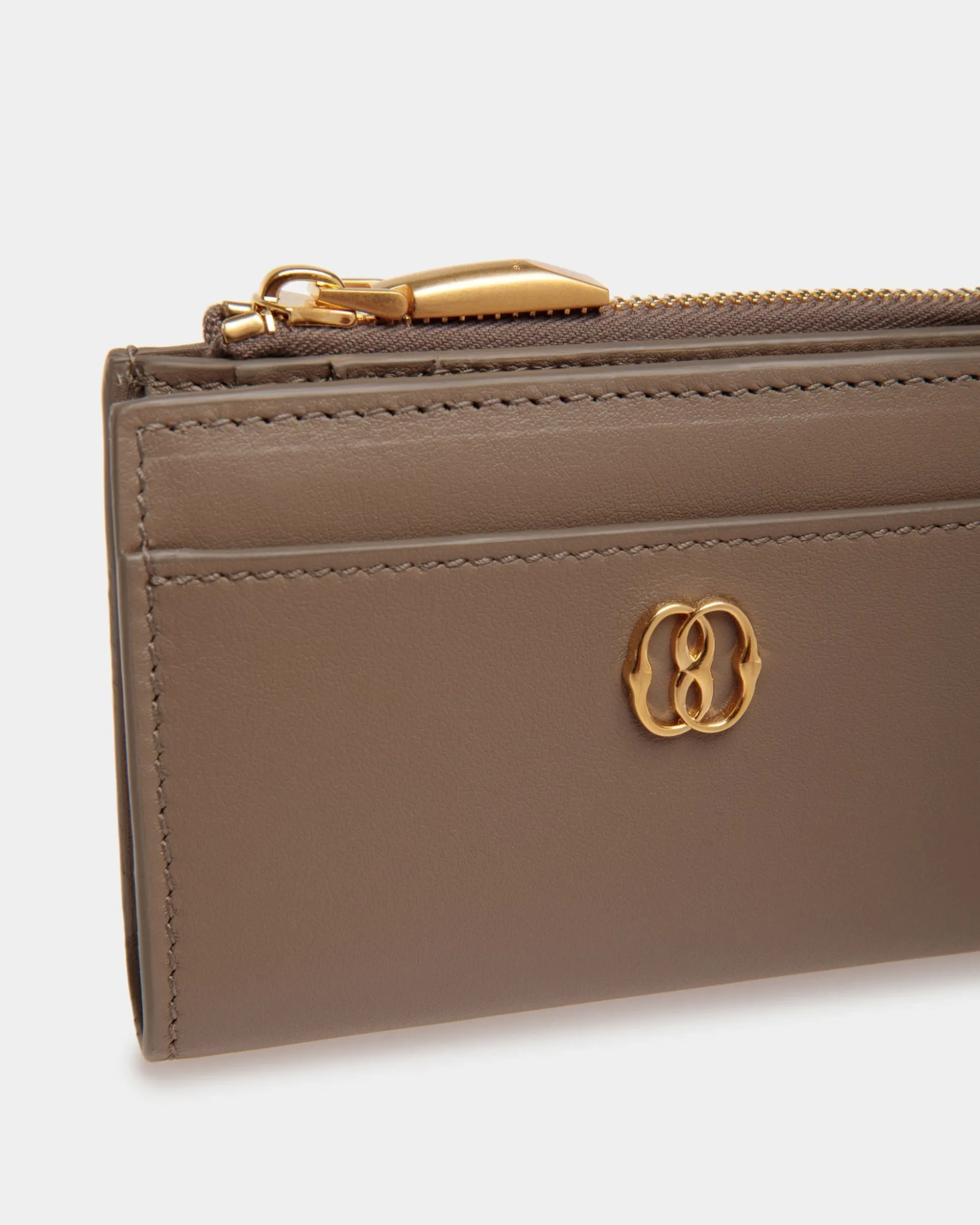 Emblem Geldbörse Aus Leder In Beige