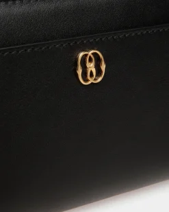 Emblem Lange Geldbörse Aus Schwarzem Leder