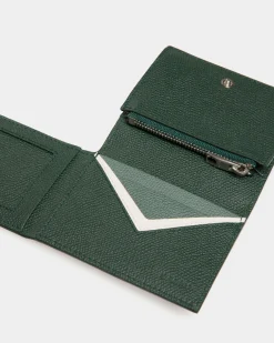 Flag Dreiteilige Geldbörse Aus Leder In Bottle Green