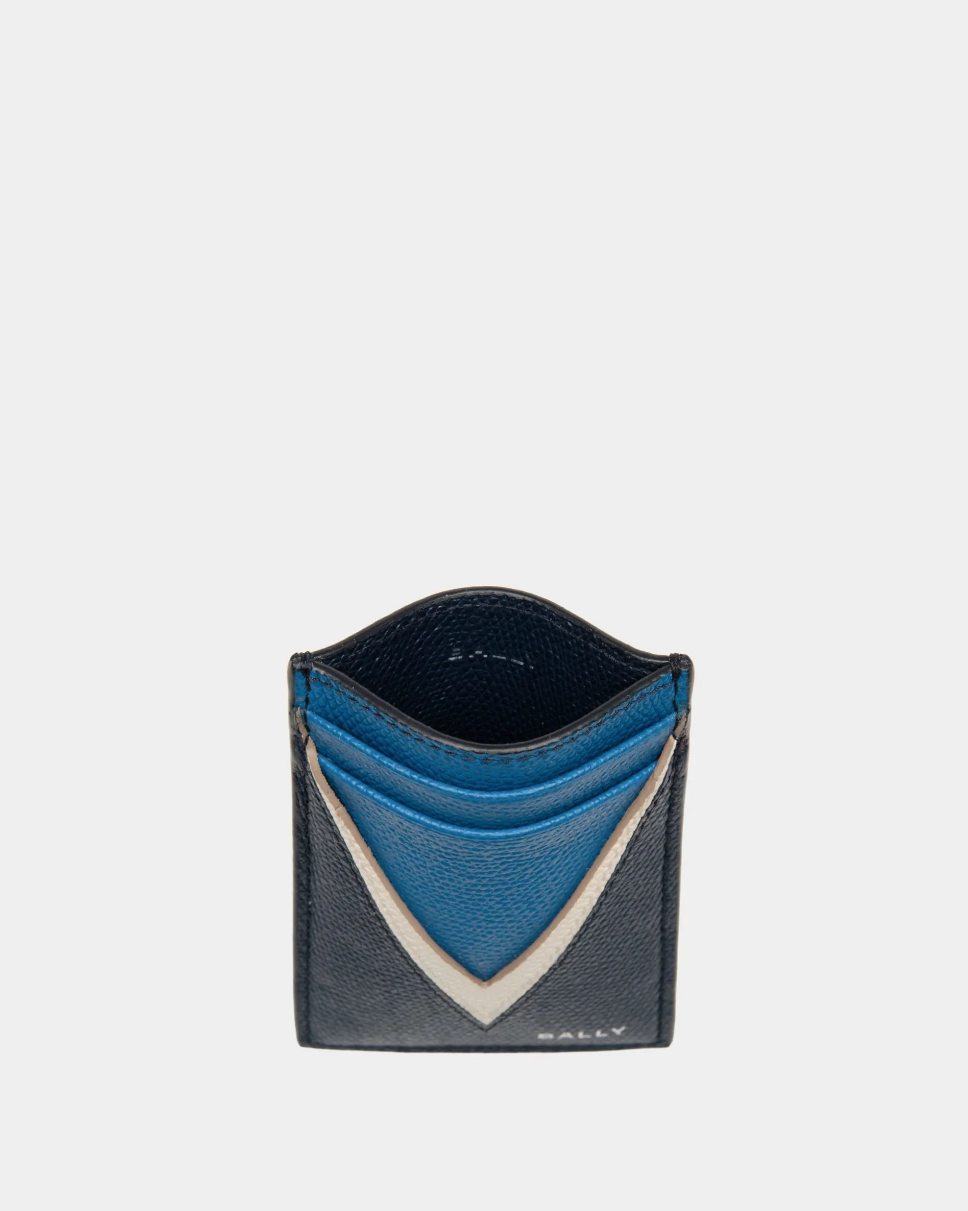 Flag Kartenetui Aus Blauem Leder