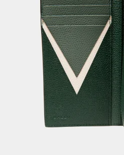 Flag Klassische Geldbörse Aus Leder In Bottle Green