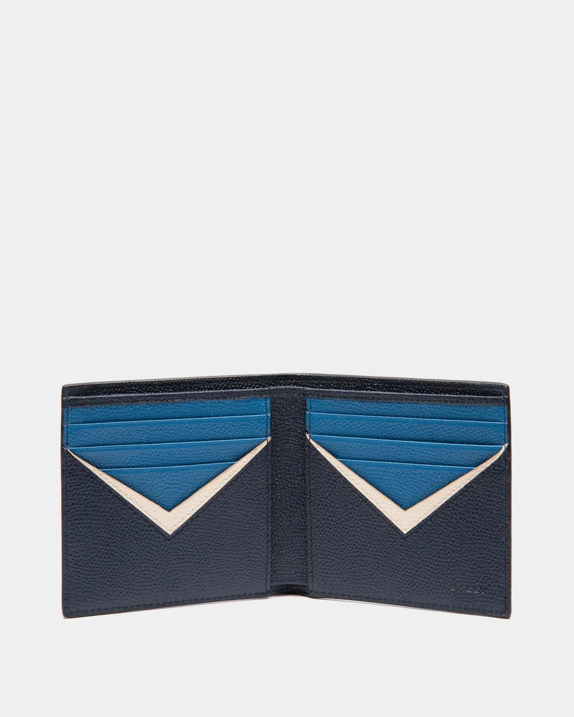 Flag Zweiteilige Geldbörse Aus Blauem Leder