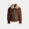Fliegerjacke Aus Lammfell In Braun Und Beige