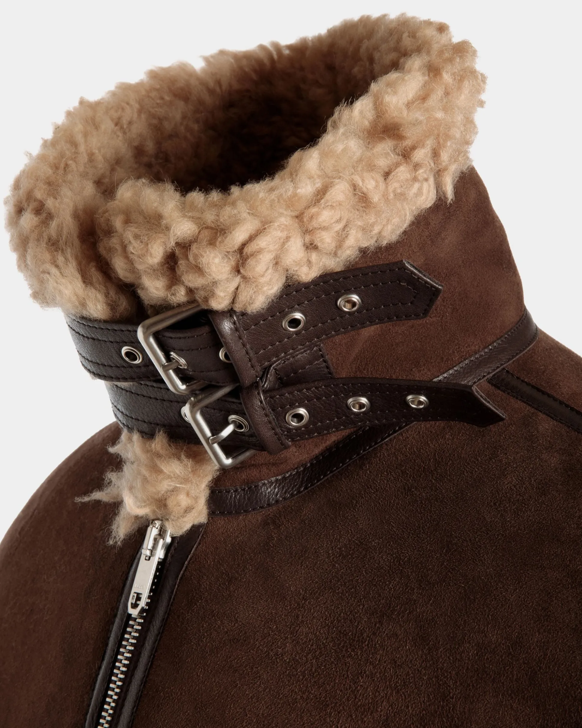 Fliegerjacke Aus Lammfell In Braun Und Beige