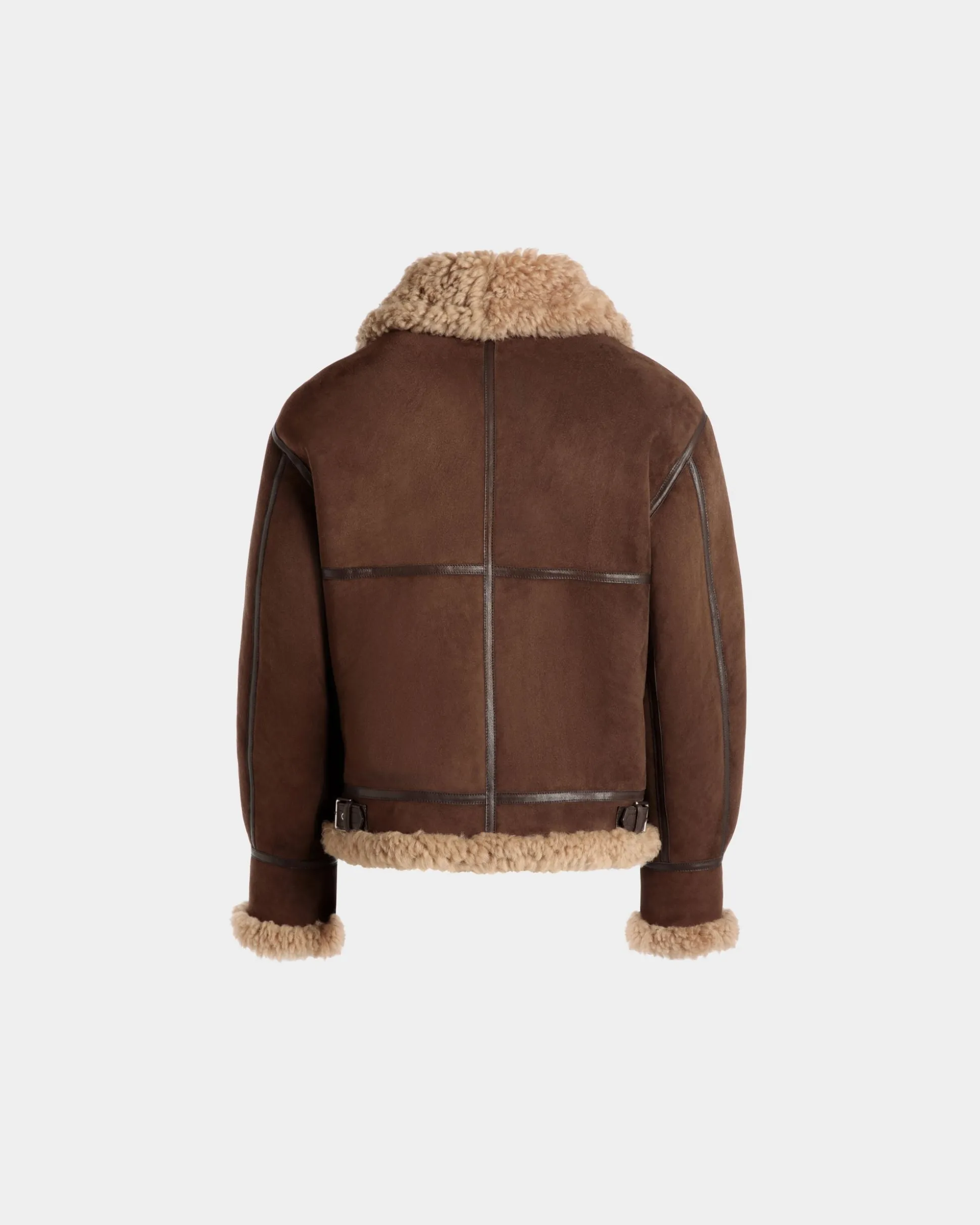 Fliegerjacke Aus Lammfell In Braun Und Beige