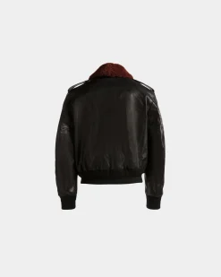 Fliegerjacke Aus Leder In Schwarz
