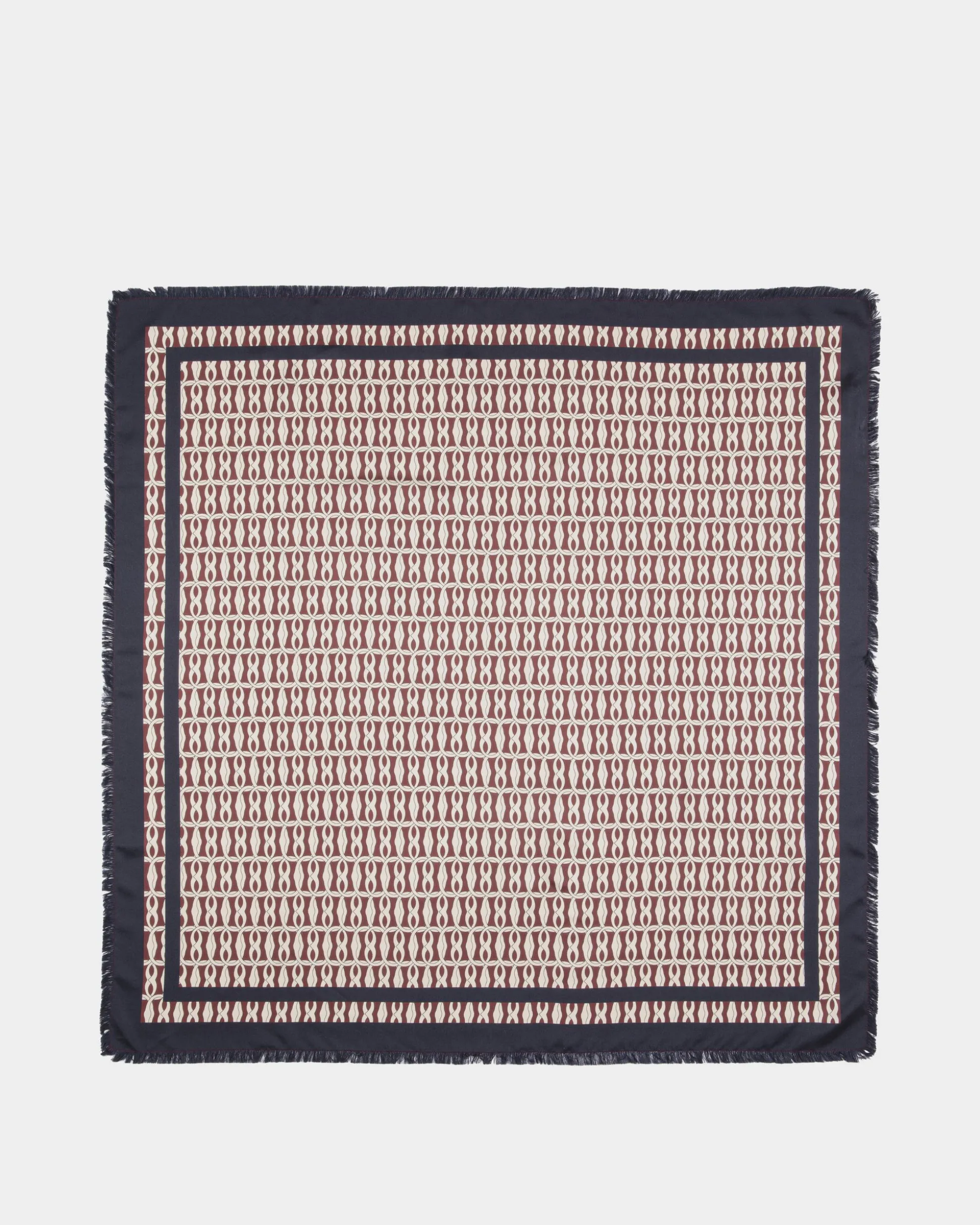 Foulard Aus Seide In Navy Blue Mit Emblem-Print
