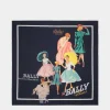 Foulard Aus Seide In Navy Blue Mit Bally Ladies-Print