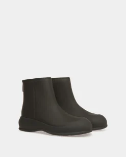 Frei Schneestiefel Aus Leder In Schwarz