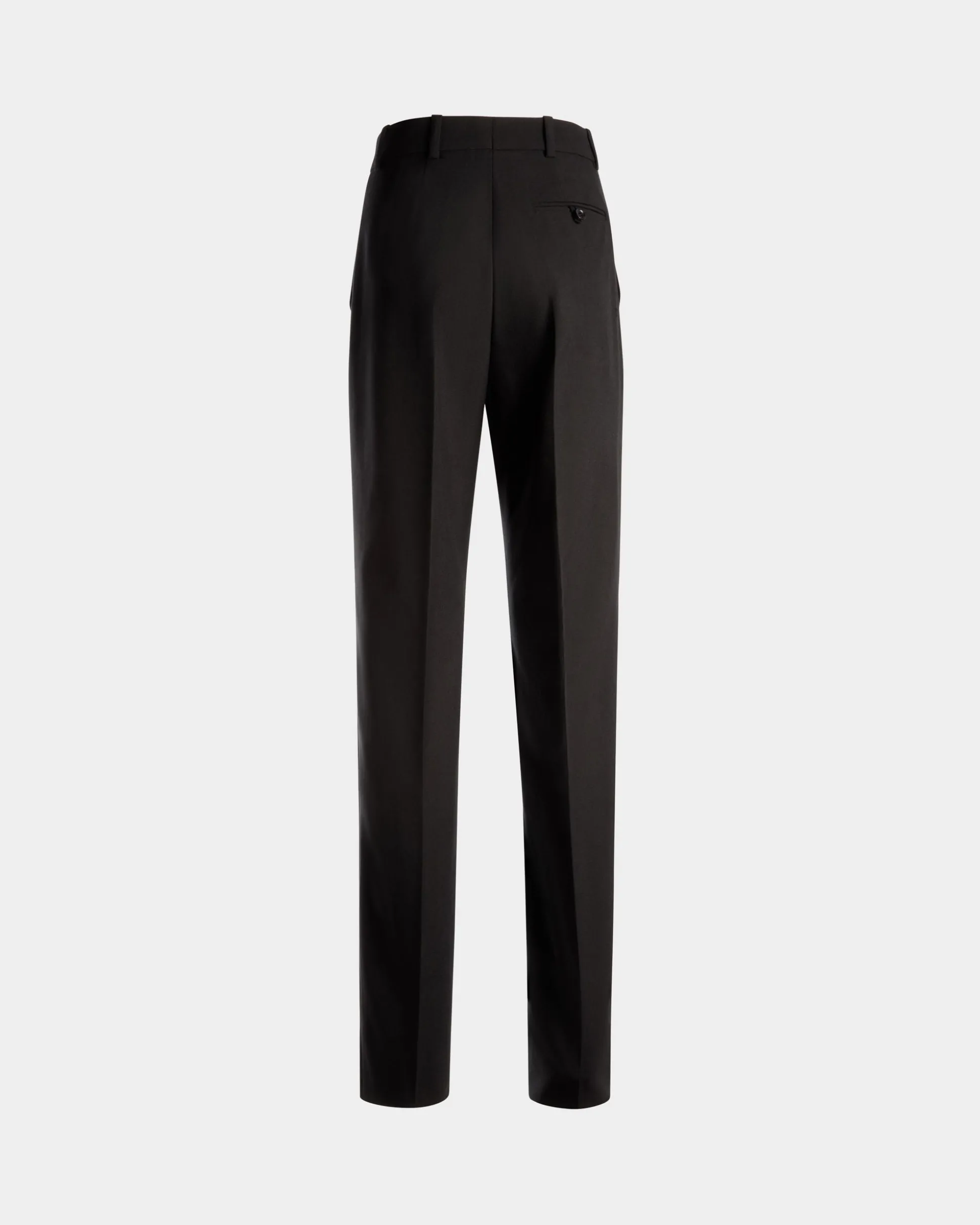 Gerade Geschnittene Hose Aus Wolle In Schwarz