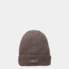 Gerippte Beanie-Mütze Aus Wolle In Dark Mineral
