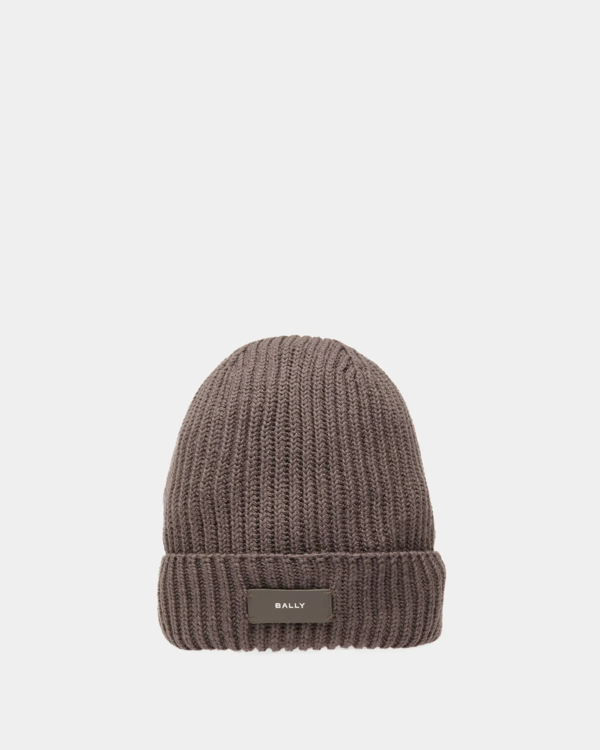 Gerippte Beanie-Mütze Aus Wolle In Dark Mineral