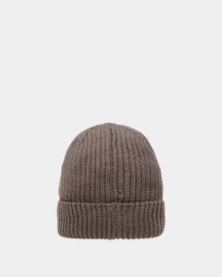 Gerippte Beanie-Mütze Aus Wolle In Dark Mineral