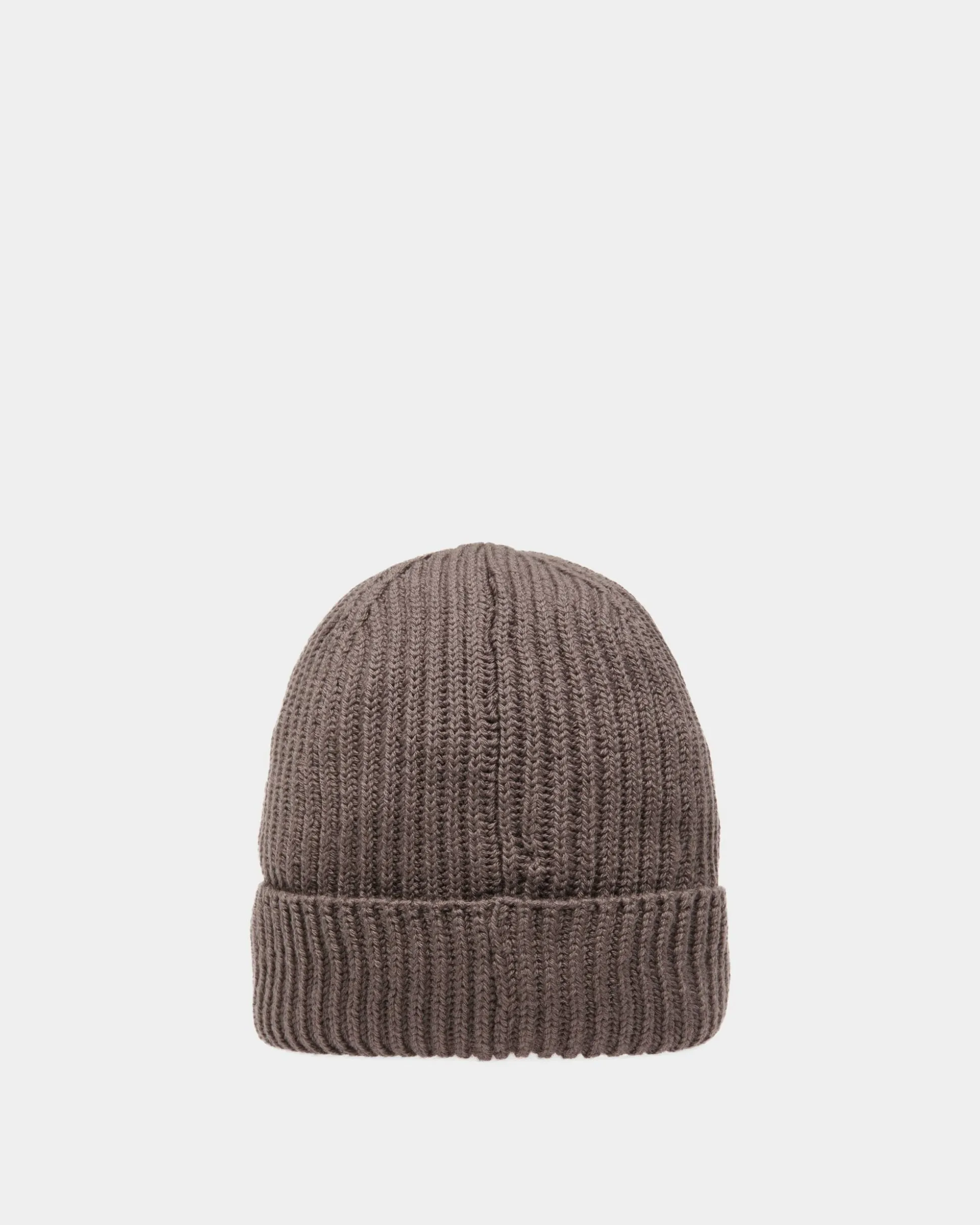 Gerippte Beanie-Mütze Aus Wolle In Dark Mineral