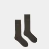 Gerippte Logo-Socken Aus grauem Baumwollgemisch