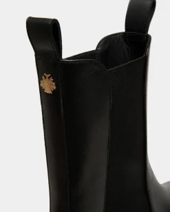 Gusto Bootie Aus Leder In Schwarz
