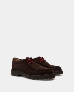 Gusto Derby-Schuhe Aus Veloursleder In Ebenholz