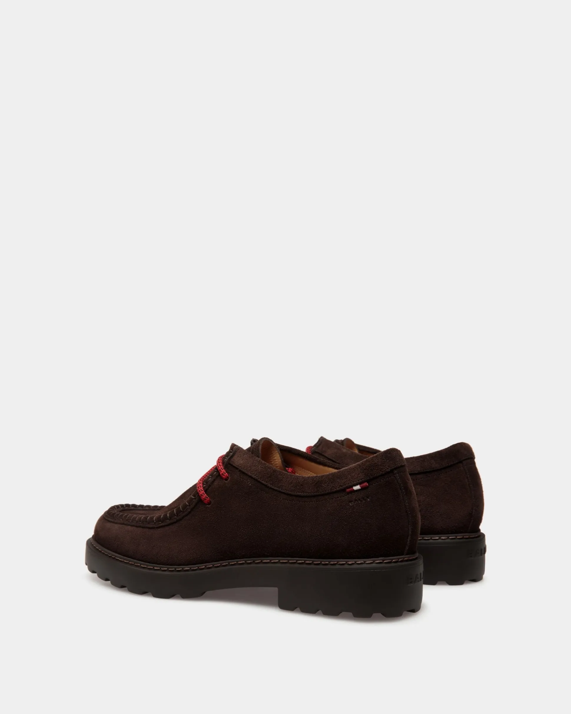 Gusto Derby-Schuhe Aus Veloursleder In Ebenholz