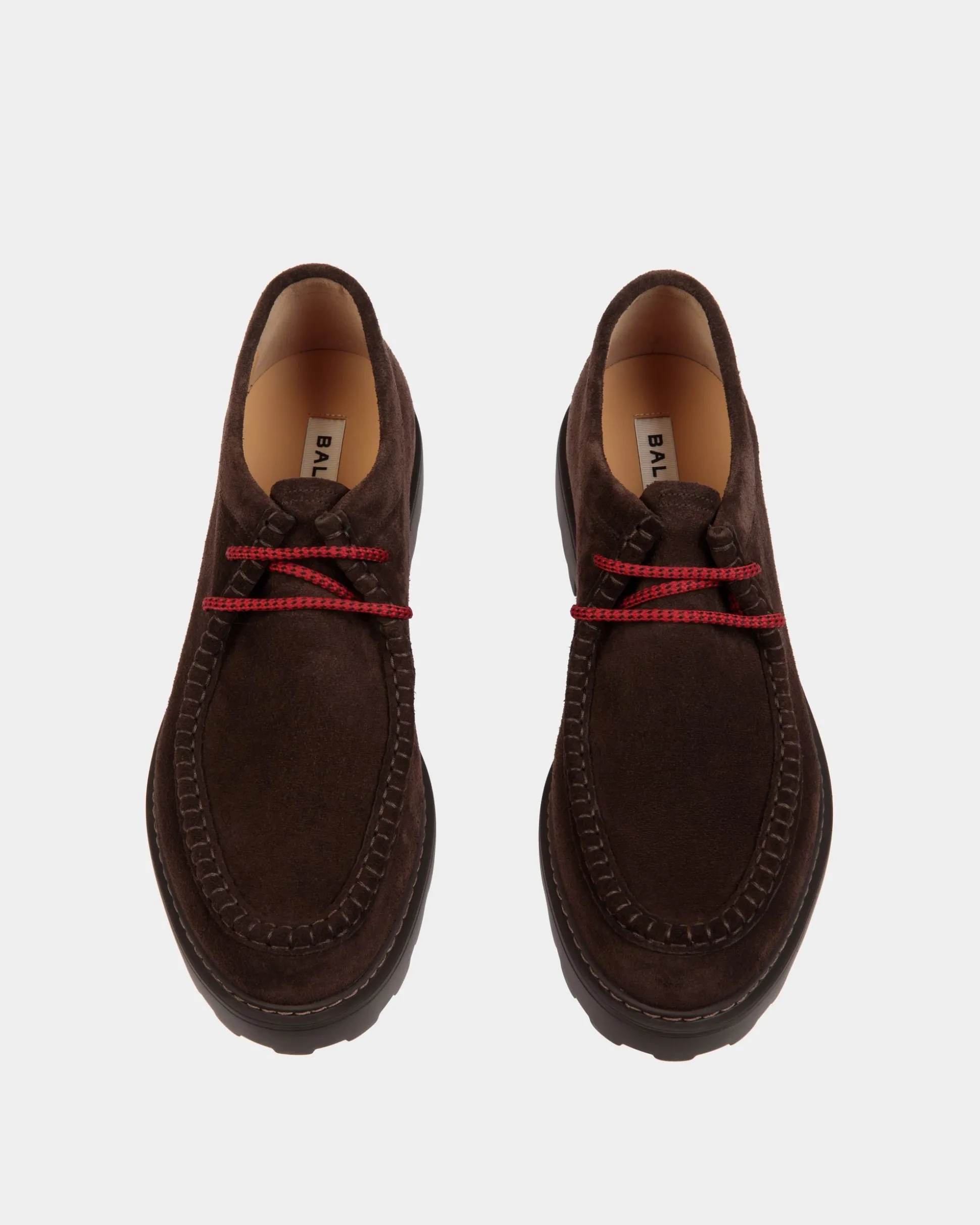 Gusto Derby-Schuhe Aus Veloursleder In Ebenholz