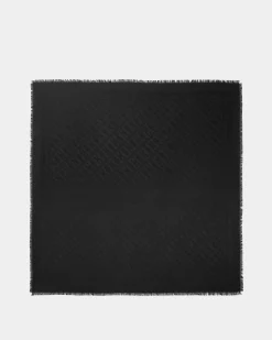 Halstuch mit Emblem-Print Aus schwarzer Seide