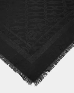 Halstuch mit Emblem-Print Aus schwarzer Seide