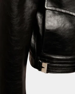 Hemdjacke Aus Leder In Schwarz