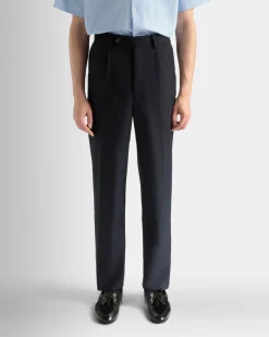 Hose Aus Einer Wollmischung In Navy Blue