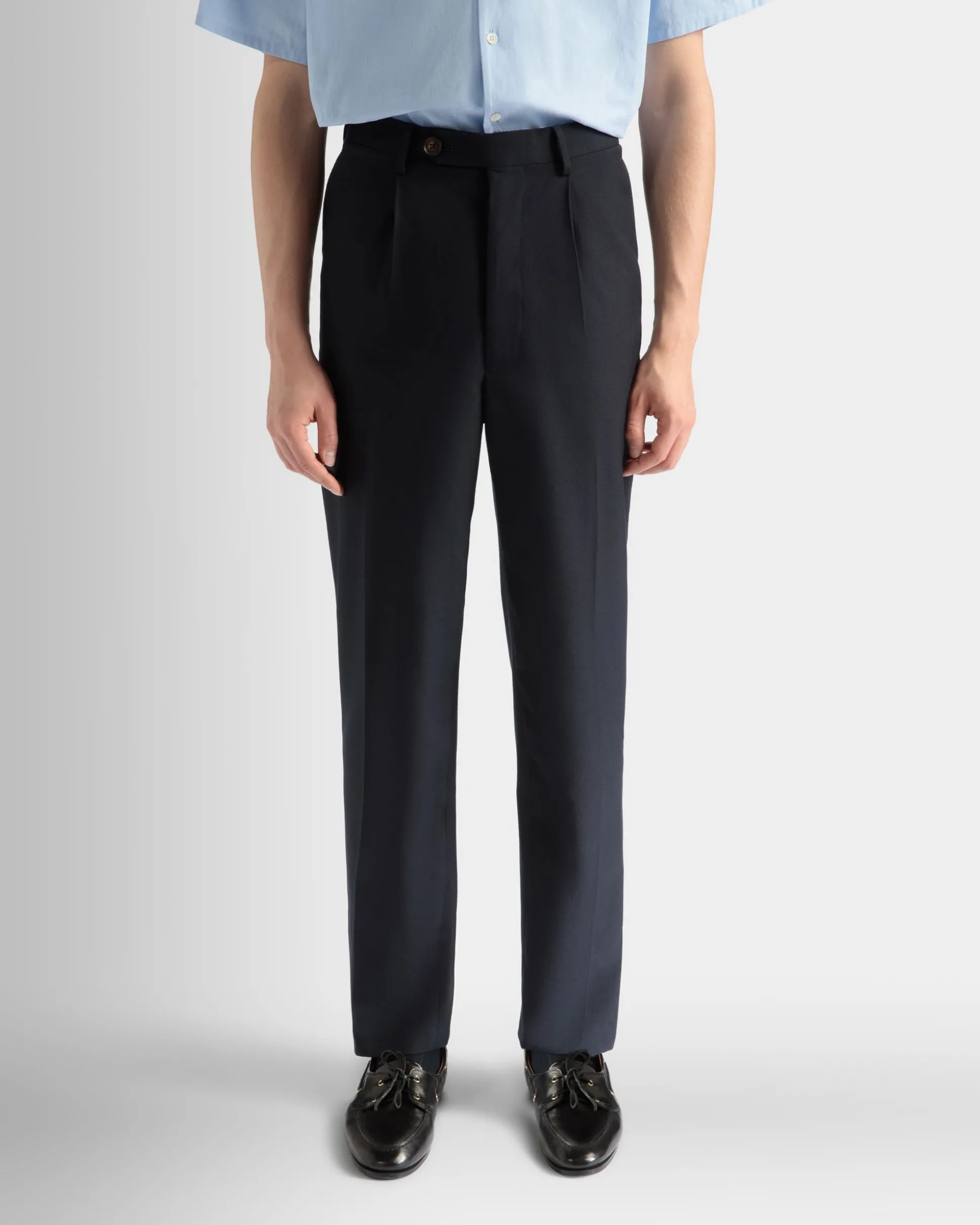 Hose Aus Einer Wollmischung In Navy Blue