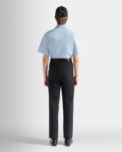 Hose Aus Einer Wollmischung In Navy Blue