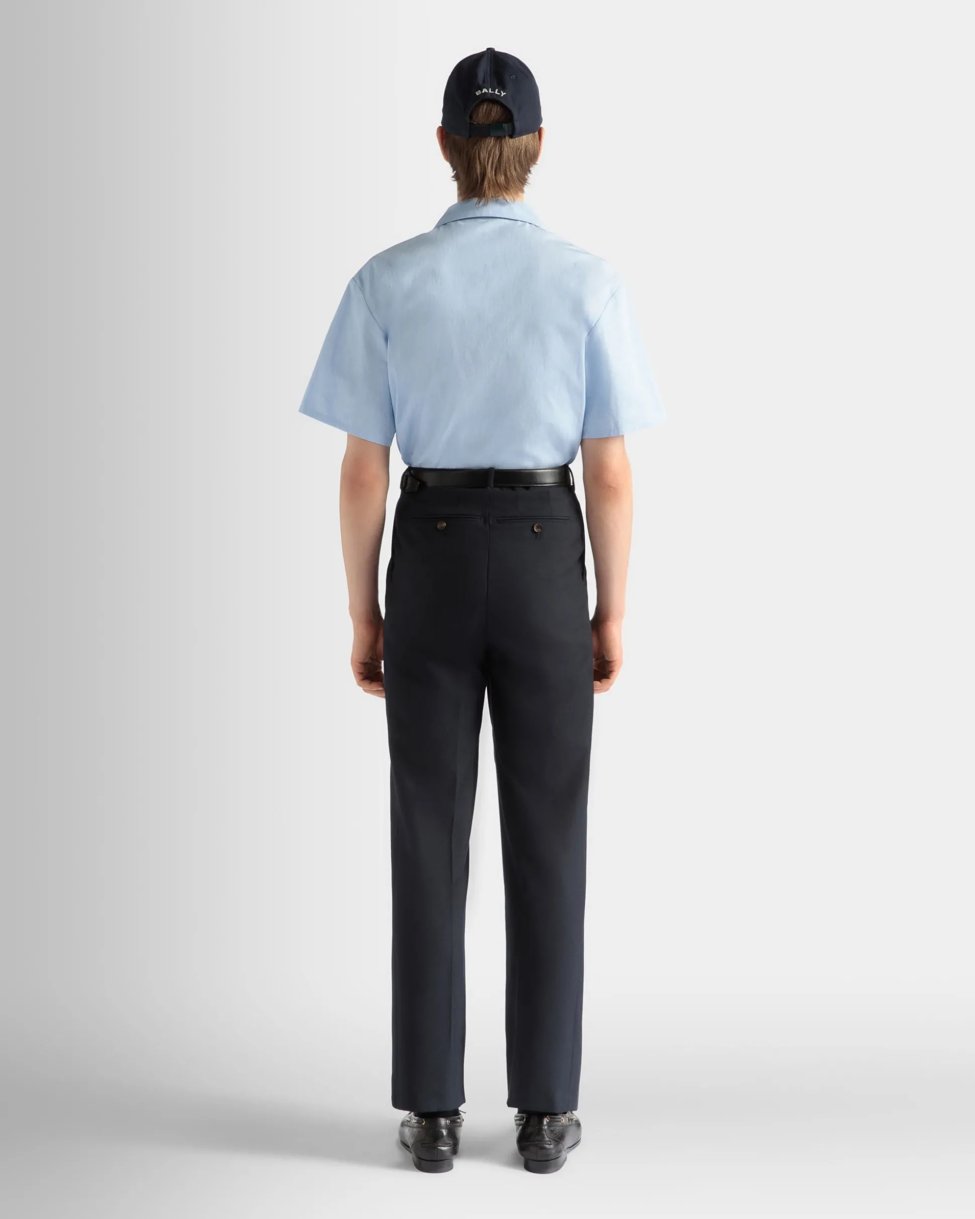 Hose Aus Einer Wollmischung In Navy Blue