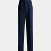 Hose Aus Leinen In Navy Blue