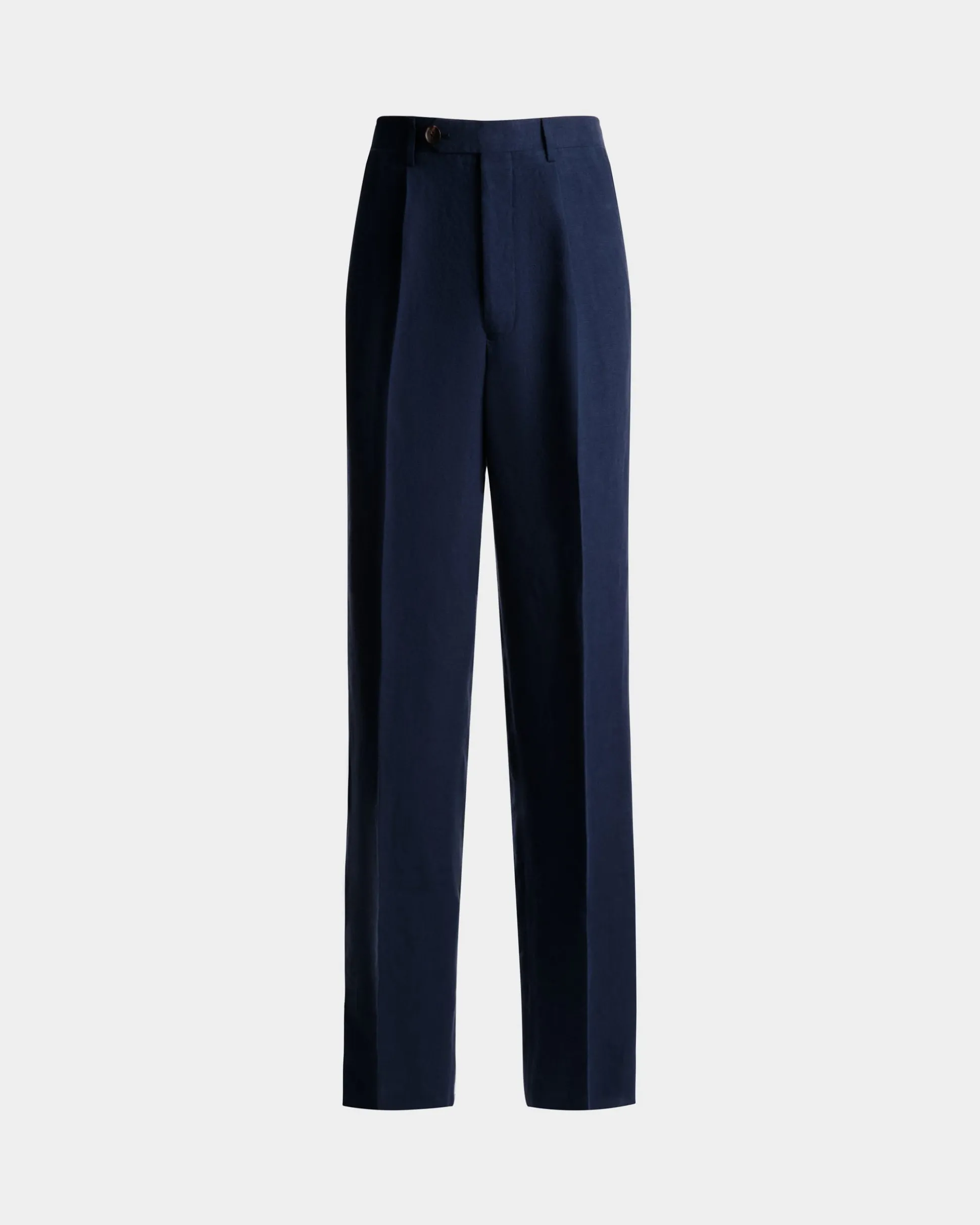 Hose Aus Leinen In Navy Blue