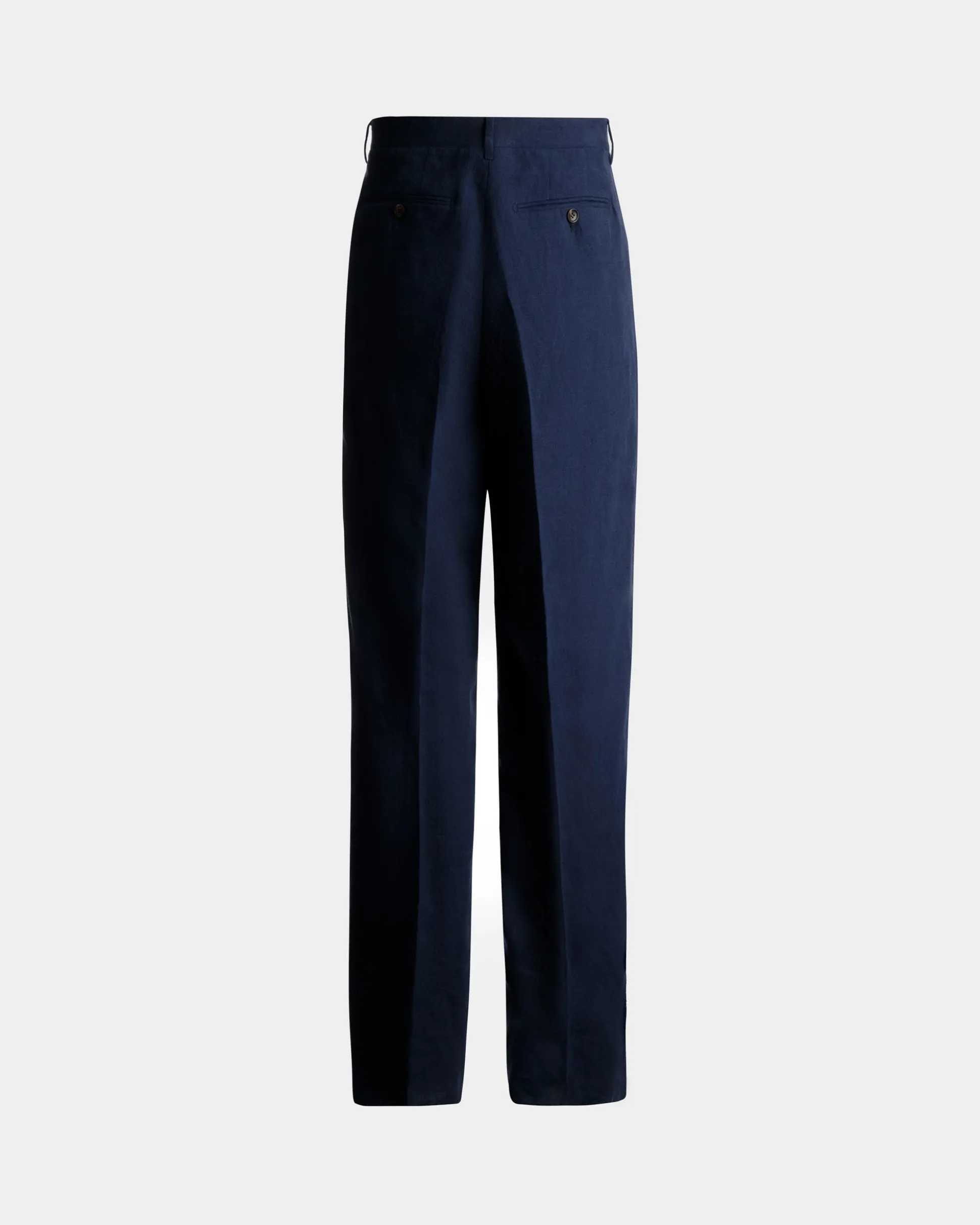 Hose Aus Leinen In Navy Blue