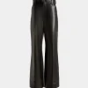 Hose Mit Hohem Bund Aus Schwarzem Leder