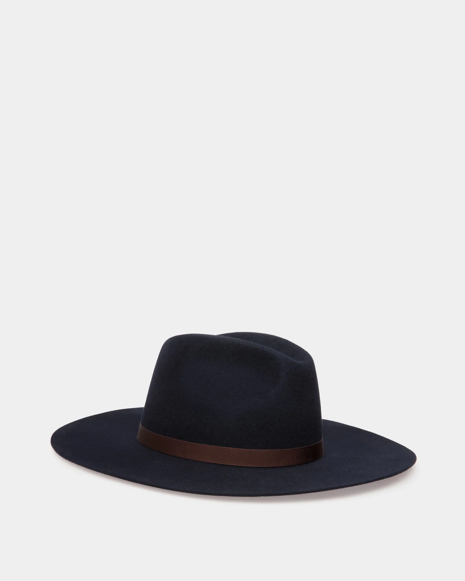 Hut Mit Breiter Krempe Aus Filz In Navy Blue
