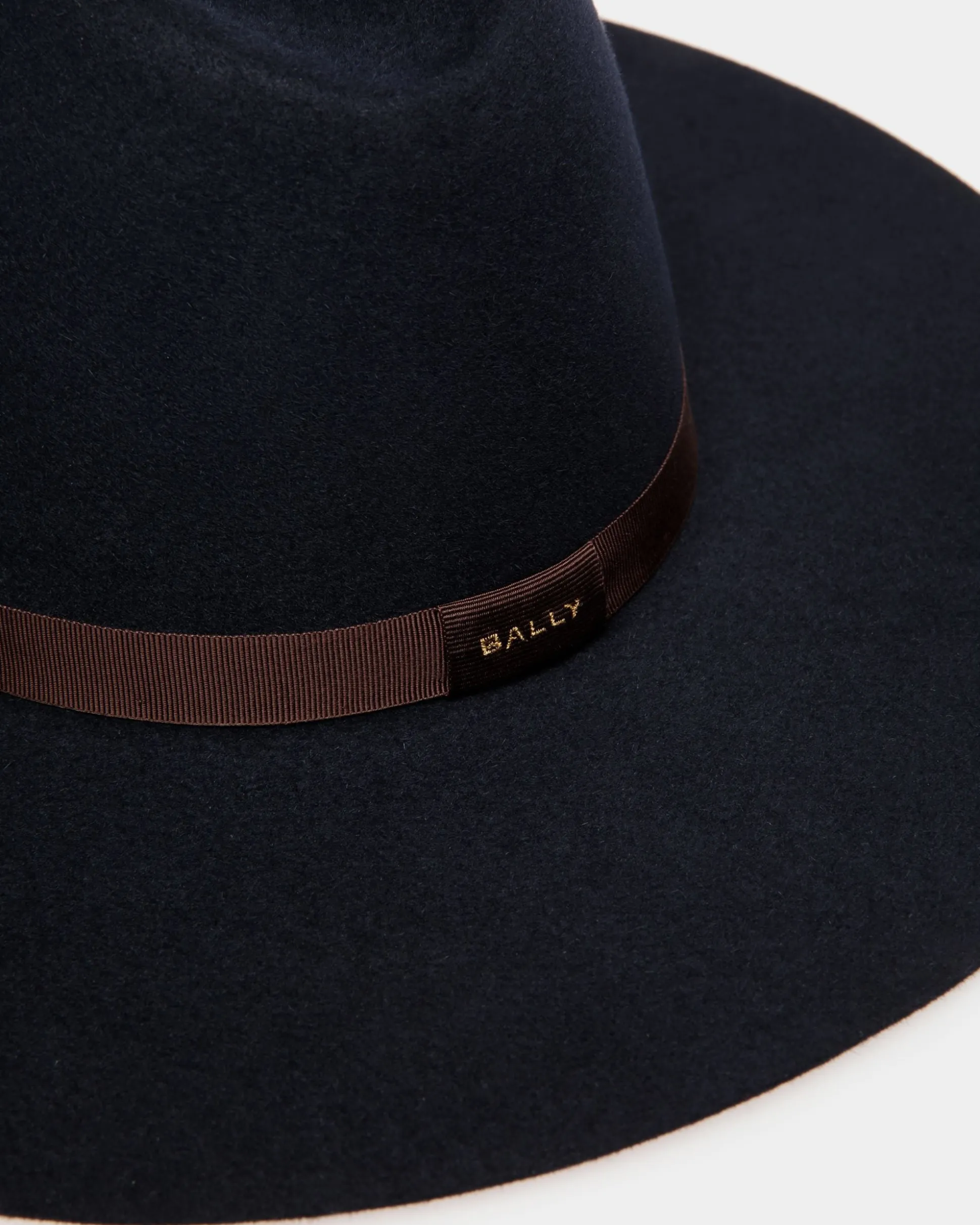 Hut Mit Breiter Krempe Aus Filz In Navy Blue