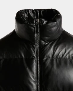 2-In-1-Steppjacke Aus Schwarzem Leder