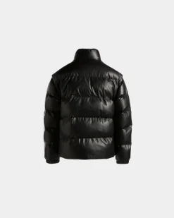 2-In-1-Steppjacke Aus Schwarzem Leder