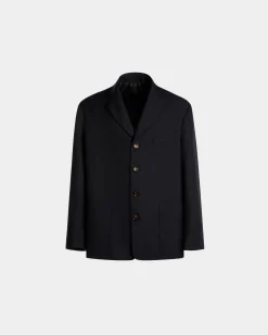Jacke Aus Einer Wollmischung In Navy Blue