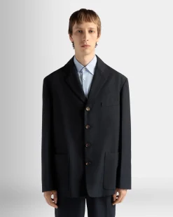 Jacke Aus Einer Wollmischung In Navy Blue