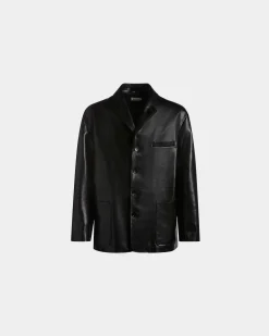 Jacke Aus Leder In Schwarz